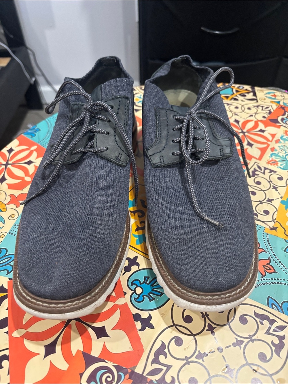 KEVIN.MURPHY Navy Blue Knit Slip-On Loafer with Memory foam White Sole